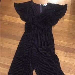 She & Sky purple velvet jumpsuit
